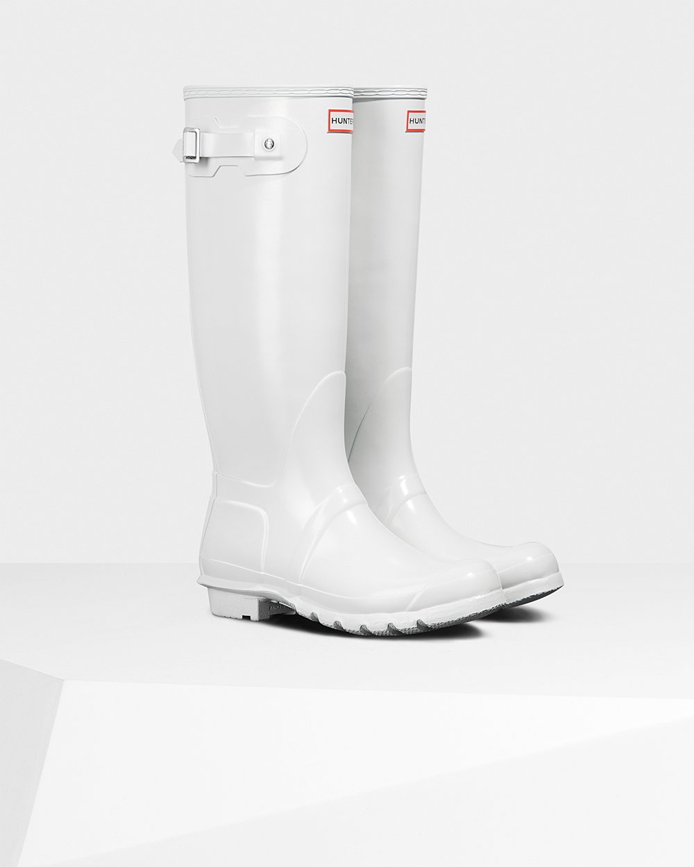 Botas de Lluvia Altas Hunter Mujer - Original Gloss - Blancos - YWDZNRE-49